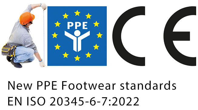 Novas normas de calçado de EPI EN ISO 20345-6-7:2022